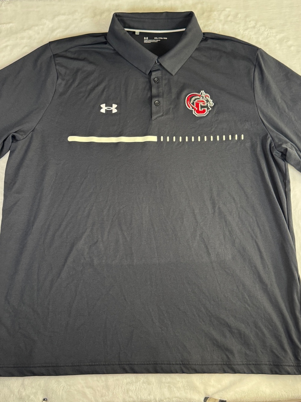 Under Armour HeatGear Polo Shirt XXL Gray Embroidered Knights Logo Golf